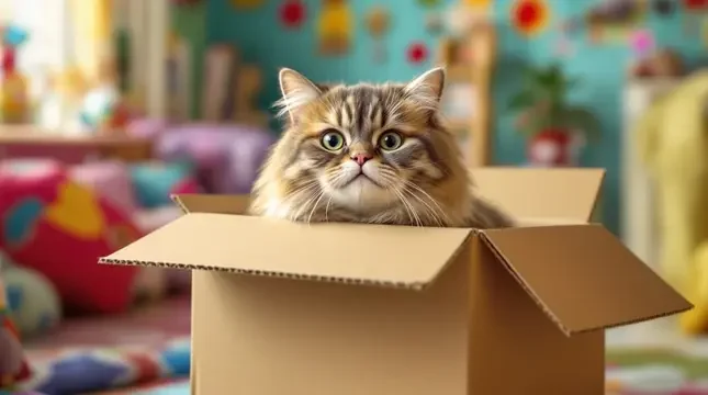 猫咪卡进小盒子